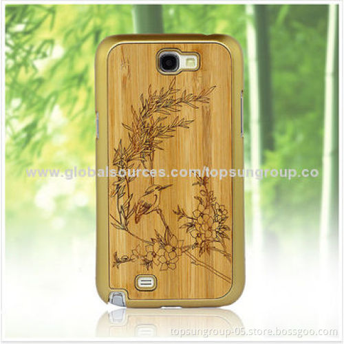 Carbonized Bamboo + PC Cases for Samsung Galaxy Note 2, Bamboo Grain, New Arrival